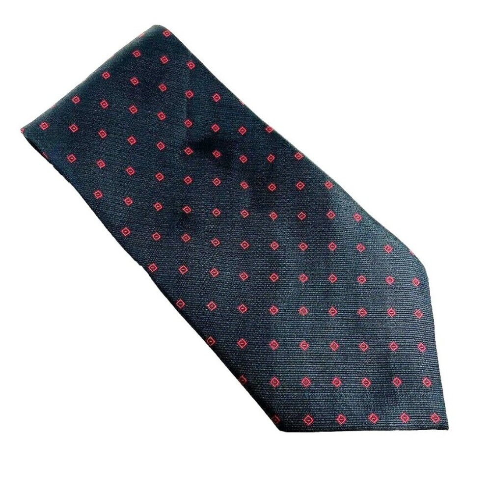 Mens Silk Dress Necktie Thai Land Geometric Pattern Black Red  Squares 58 in u